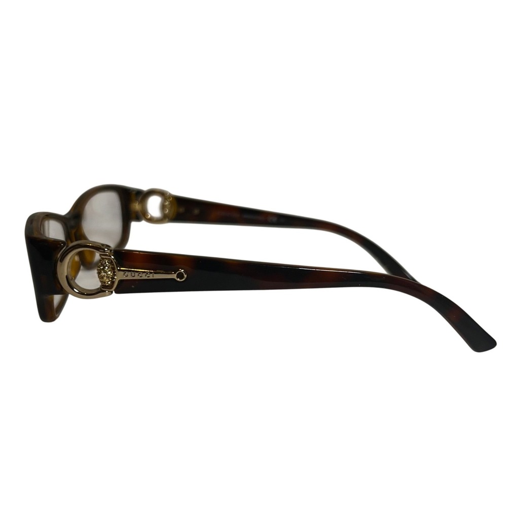 Gucci Eyeglasses Womens GG 3553 Dark Tortoise Gold Horsebit Crystal Frames Only
